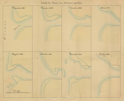 Estado da barra em diversas epochas, escala 1/5000, [1862 – 1868]