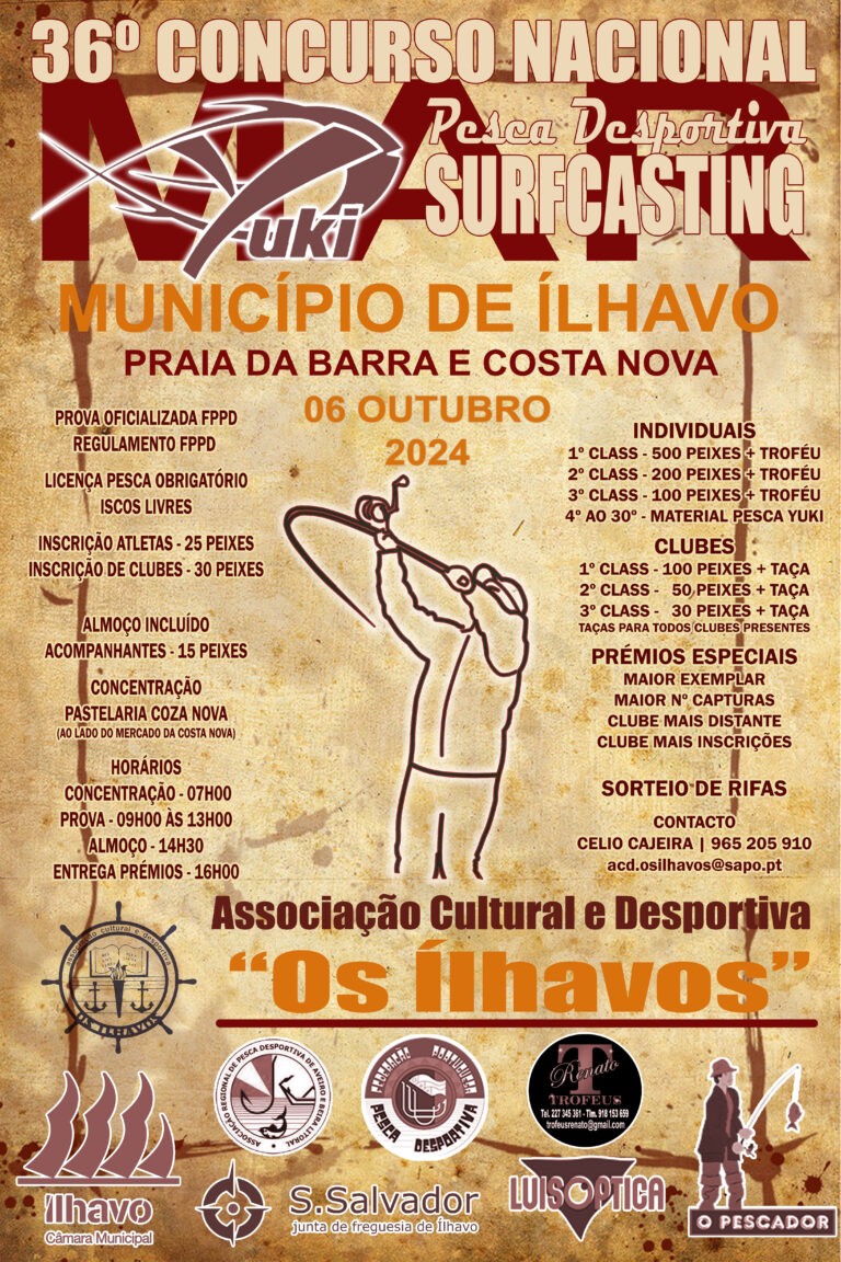 36.º Concurso Nacional de Pesca Desportiva de Mar  – Surfcasting / ACD "Os Ílhavos”